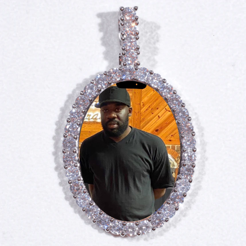 Large 3D Oval Custom Picture Pendant