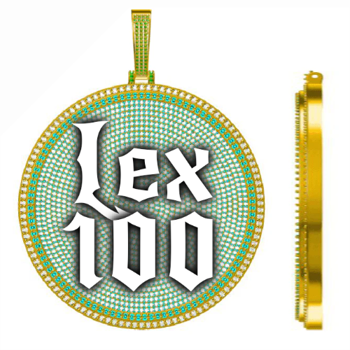 CUSTOM LETTER NECKLACE 3D BIG DISC