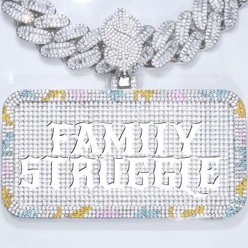 CUSTOM LETTER NECKLACE 3D COLORFUL SQUARE