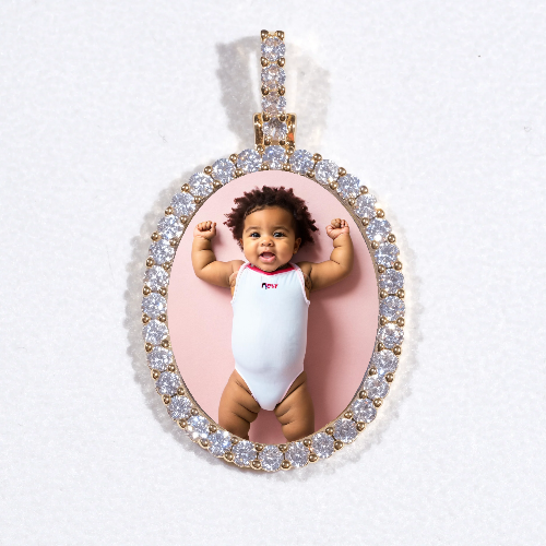3D Oval Custom Picture Pendant