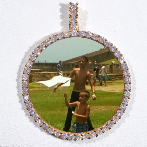 LARGE 3D CIRCLE CUSTOM PICTURE PENDANT