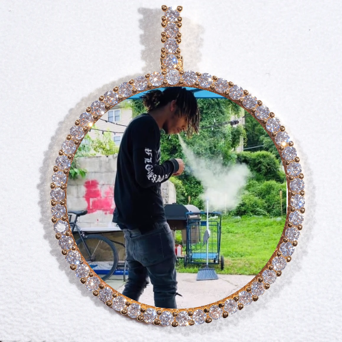 LARGE 3D CIRCLE CUSTOM PICTURE PENDANT