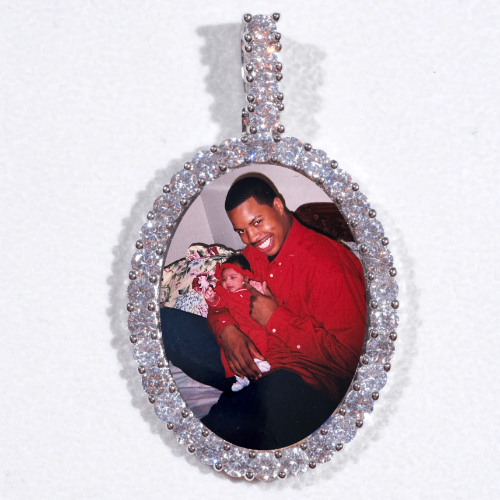 Large 3D Oval Custom Picture Pendant