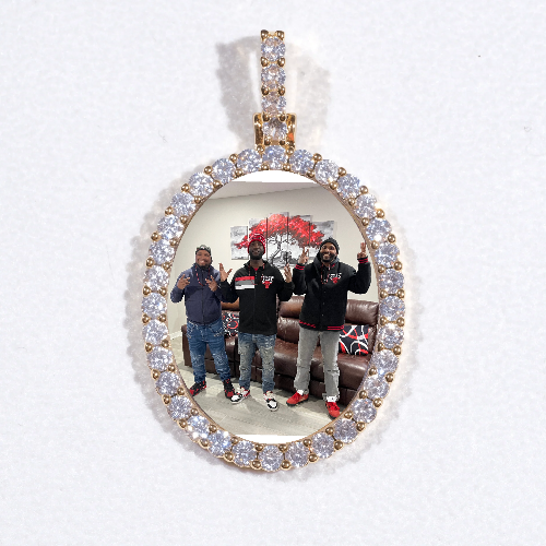 3D Oval Custom Picture Pendant