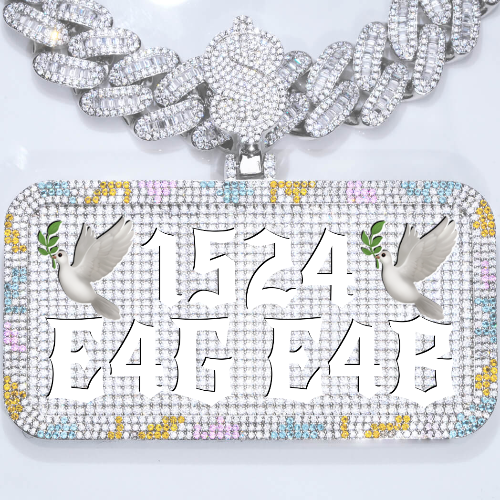 CUSTOM LETTER NECKLACE 3D COLORFUL SQUARE