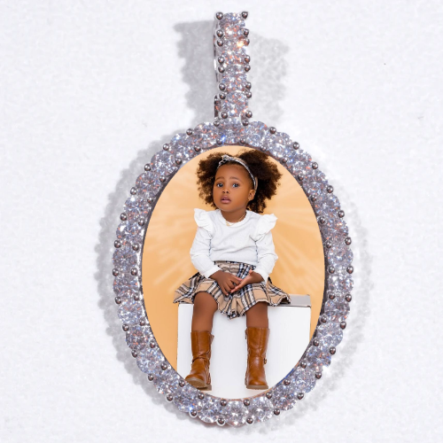 Large 3D Oval Custom Picture Pendant