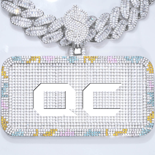 CUSTOM LETTER NECKLACE 3D COLORFUL SQUARE