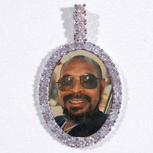 Large 3D Oval Custom Picture Pendant