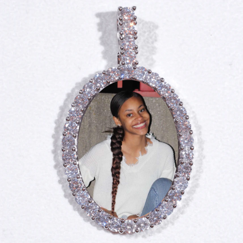 Large 3D Oval Custom Picture Pendant