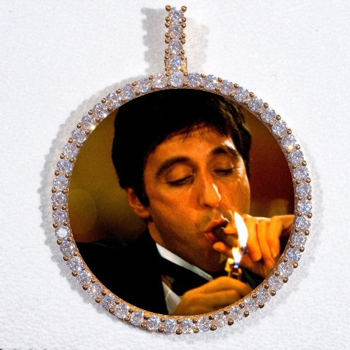 LARGE 3D CIRCLE CUSTOM PICTURE PENDANT