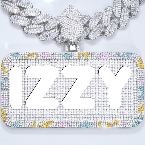 CUSTOM LETTER NECKLACE 3D COLORFUL SQUARE