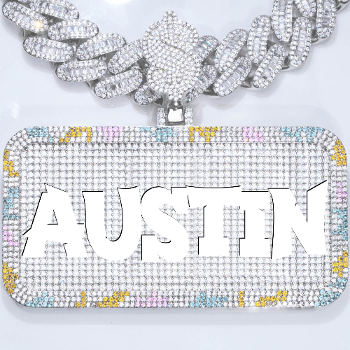 CUSTOM LETTER NECKLACE 3D COLORFUL SQUARE