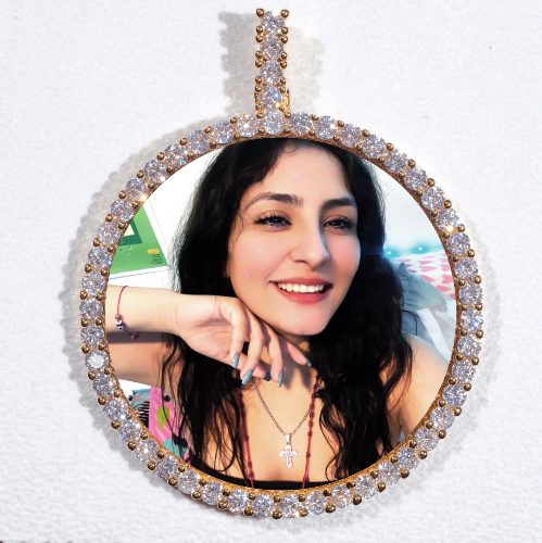 LARGE 3D CIRCLE CUSTOM PICTURE PENDANT