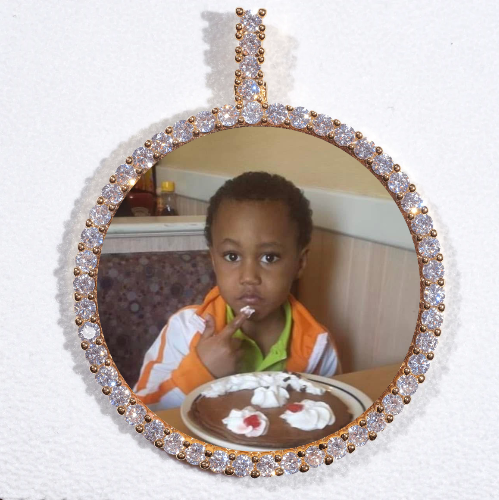 LARGE 3D CIRCLE CUSTOM PICTURE PENDANT