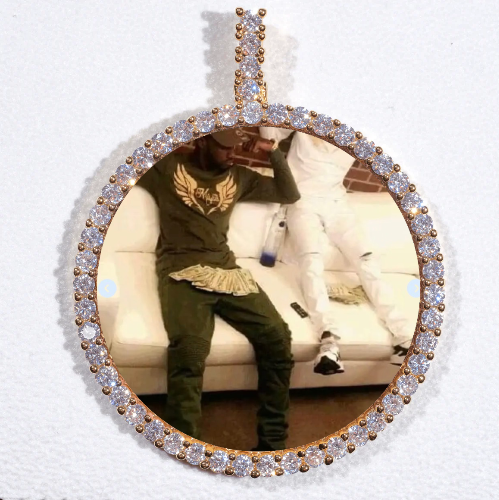 LARGE 3D CIRCLE CUSTOM PICTURE PENDANT