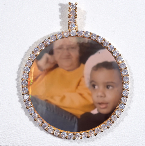 LARGE 3D CIRCLE CUSTOM PICTURE PENDANT