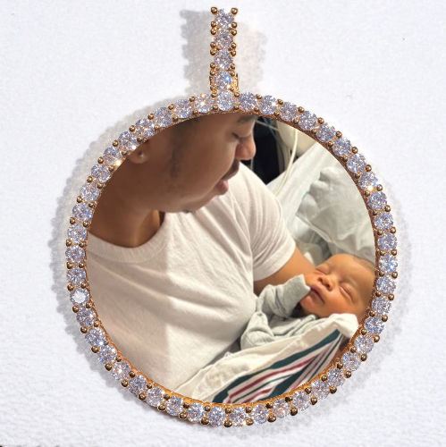 LARGE 3D CIRCLE CUSTOM PICTURE PENDANT