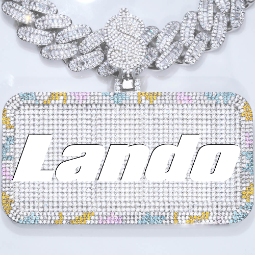 CUSTOM LETTER NECKLACE 3D COLORFUL SQUARE