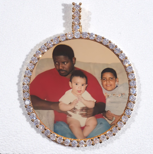 LARGE 3D CIRCLE CUSTOM PICTURE PENDANT