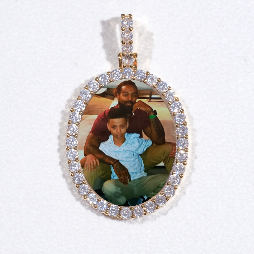 3D Oval Custom Picture Pendant