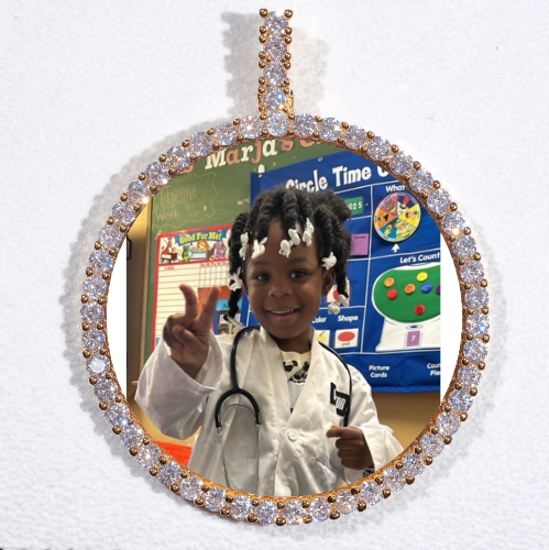 LARGE 3D CIRCLE CUSTOM PICTURE PENDANT