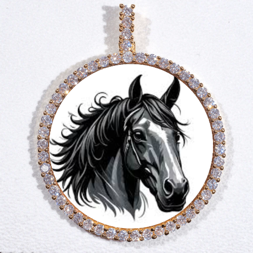 LARGE 3D CIRCLE CUSTOM PICTURE PENDANT