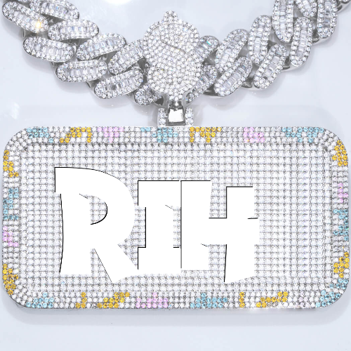 CUSTOM LETTER NECKLACE 3D COLORFUL SQUARE