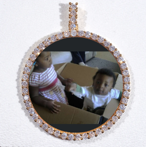 LARGE 3D CIRCLE CUSTOM PICTURE PENDANT