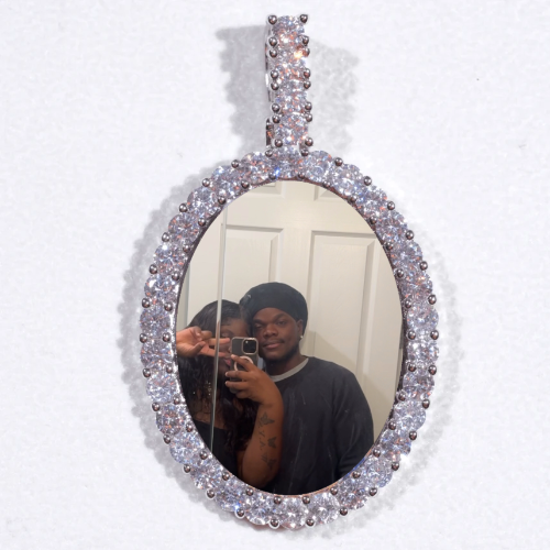 Large 3D Oval Custom Picture Pendant