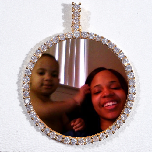 LARGE 3D CIRCLE CUSTOM PICTURE PENDANT
