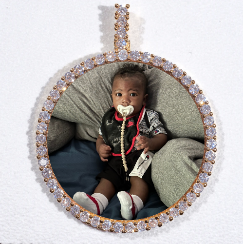LARGE 3D CIRCLE CUSTOM PICTURE PENDANT
