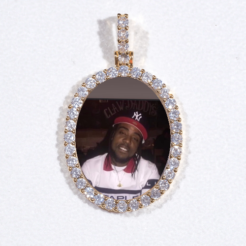 3D Oval Custom Picture Pendant