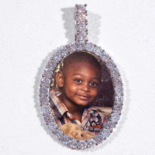 Large 3D Oval Custom Picture Pendant