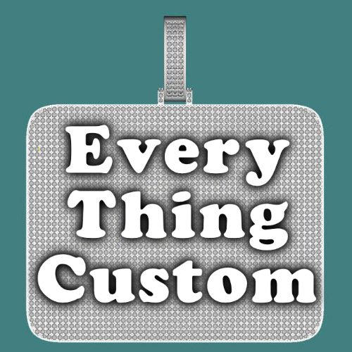 CUSTOM LETTER NECKLACE 3D BIG SQUARE