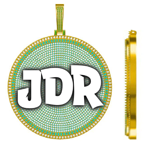 CUSTOM LETTER NECKLACE 3D BIG DISC