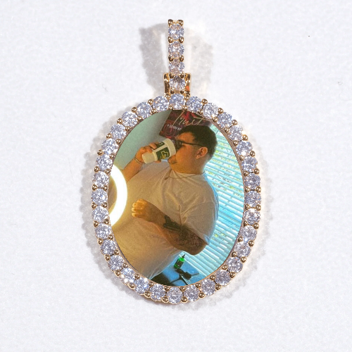 3D Oval Custom Picture Pendant
