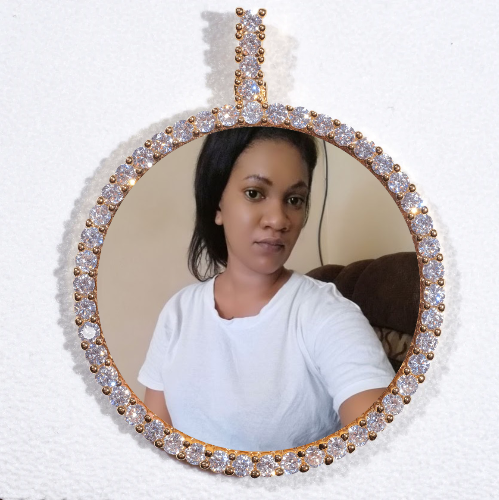 LARGE 3D CIRCLE CUSTOM PICTURE PENDANT