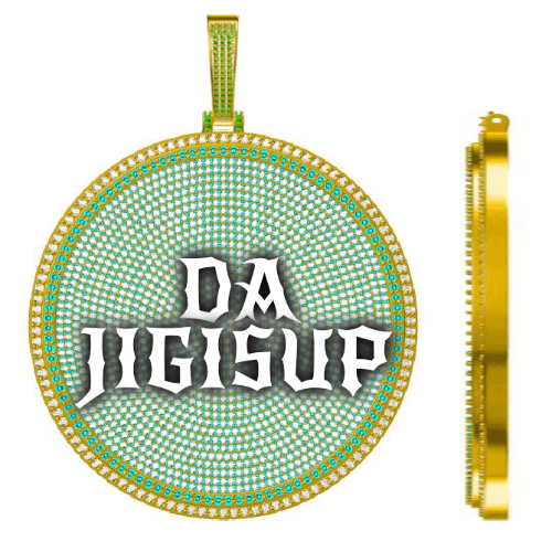 CUSTOM LETTER NECKLACE 3D BIG DISC