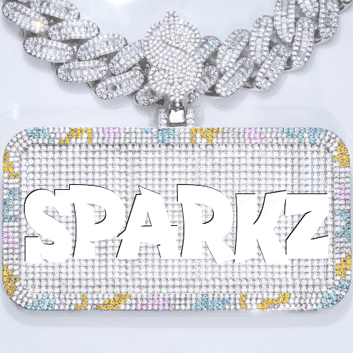 CUSTOM LETTER NECKLACE 3D COLORFUL SQUARE