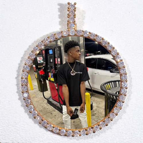 LARGE 3D CIRCLE CUSTOM PICTURE PENDANT
