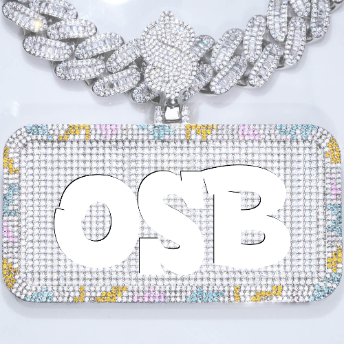 CUSTOM LETTER NECKLACE 3D COLORFUL SQUARE