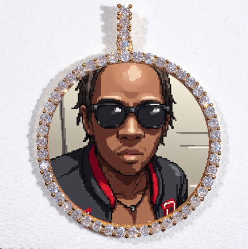 LARGE 3D CIRCLE CUSTOM PICTURE PENDANT
