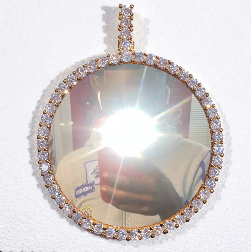 LARGE 3D CIRCLE CUSTOM PICTURE PENDANT
