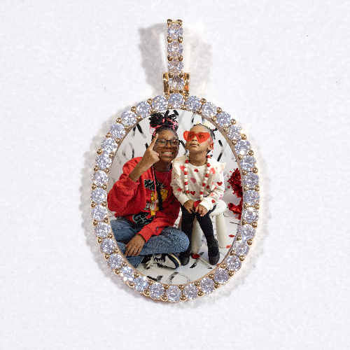 3D Oval Custom Picture Pendant