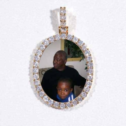 3D Oval Custom Picture Pendant