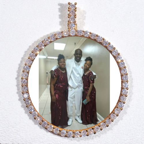 LARGE 3D CIRCLE CUSTOM PICTURE PENDANT