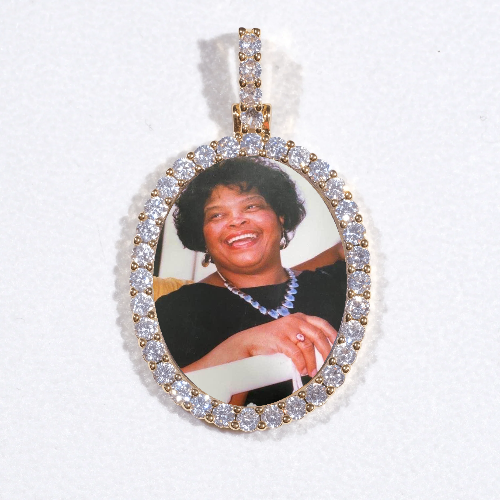 3D Oval Custom Picture Pendant