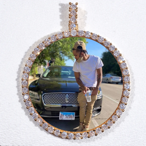 LARGE 3D CIRCLE CUSTOM PICTURE PENDANT