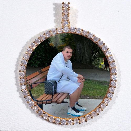 LARGE 3D CIRCLE CUSTOM PICTURE PENDANT
