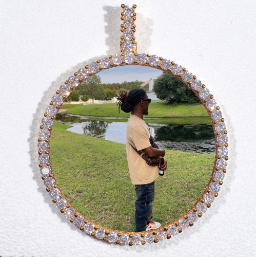 LARGE 3D CIRCLE CUSTOM PICTURE PENDANT